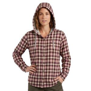 Carhartt Plaid Flannel Hooded Pocket Shacket Cotton Blend Logo Size XL
